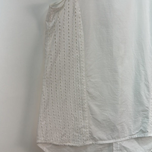 Banana Republic White Eyelet 100% Cotton Sleeveless Top with Zipper Closure Sz M - Picture 4 of 8